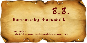 Borsenszky Bernadett névjegykártya