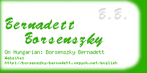 bernadett borsenszky business card